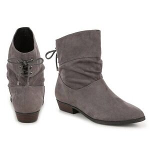 Indigo Rd Joss Faux Suede Slip On Ankle Booties Boots Gray Women's Size 8